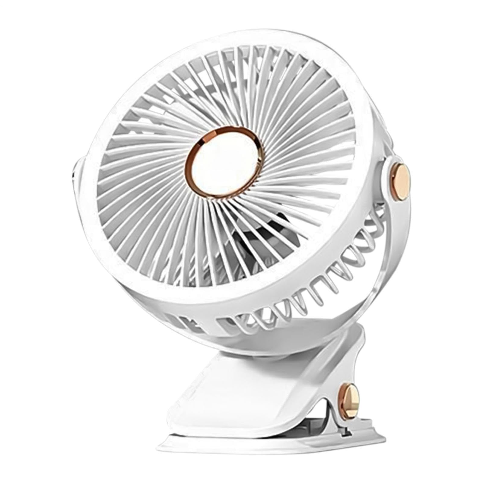Ventilador de mesa y pinza Generisch recargable USB-C con lámpara