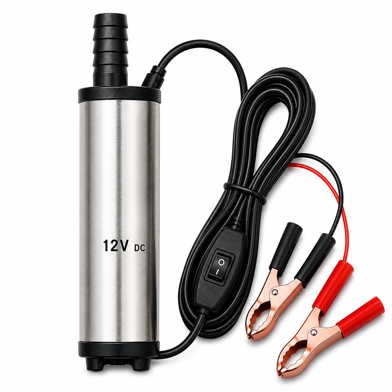DC 12V Submersible Water Pump with Battery Clips | Stainless Steel Mini Diesel & Water Transfer Pump | Portable Fuel, Water & Liquid Transfer Pump for Car, Tank, Aquarium-picture-14