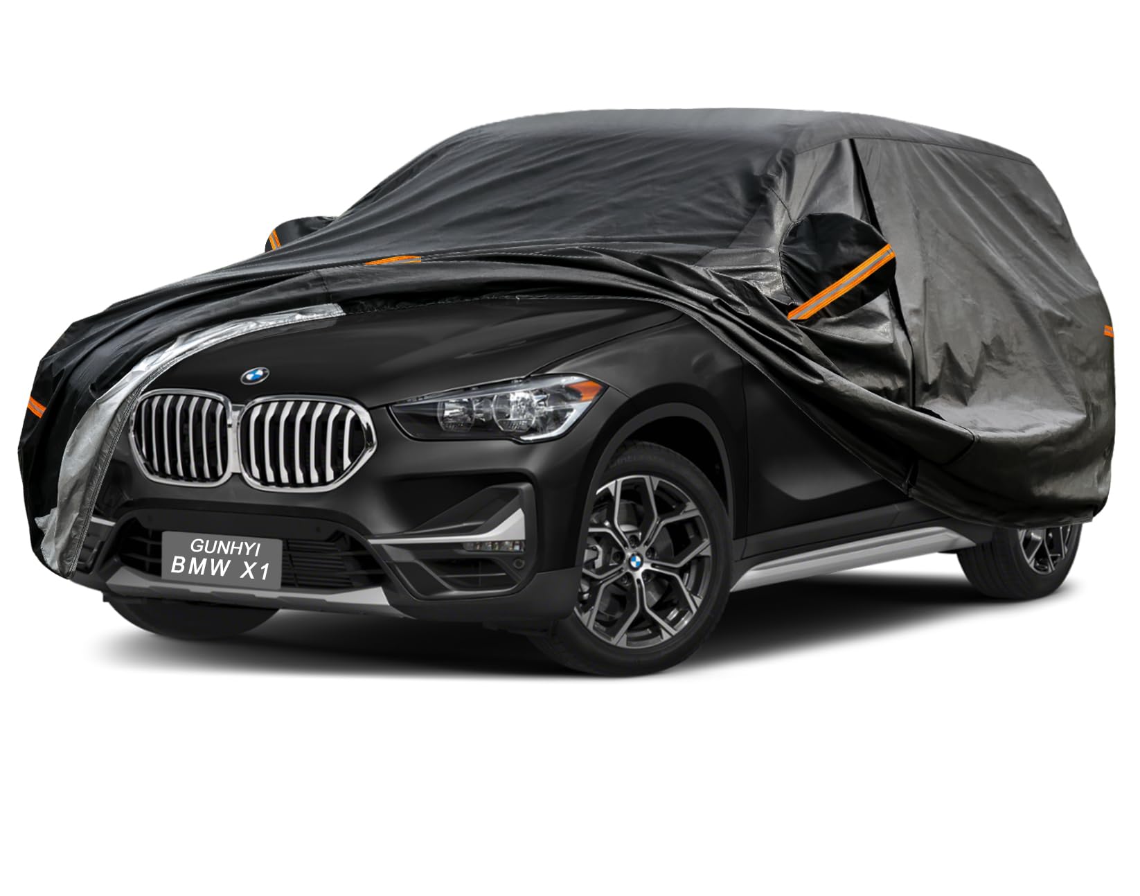 GUNHYI 7 Layers SUV Car Cover Custom Fit BMW X1 (2010-2025) | All-Weather Waterproof Heavy-Duty Fabric, scratch-proof cotton lining, outdoor sun/rain/snow/wind/dust protection.