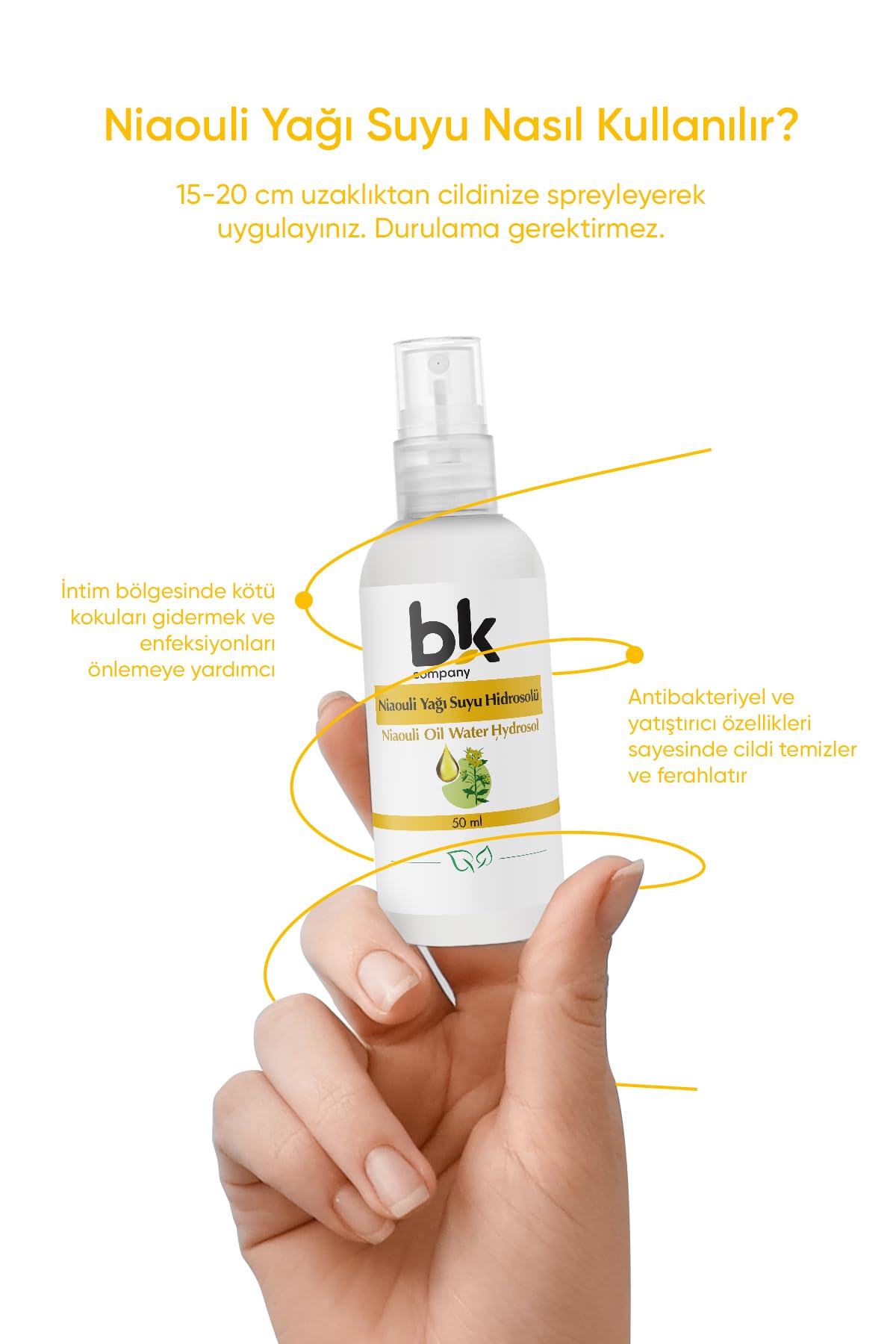 Niaouli Yağı Suyu - Genital Giderici Ve Koku Önleyici İntim Bakım Sprey 50 ml