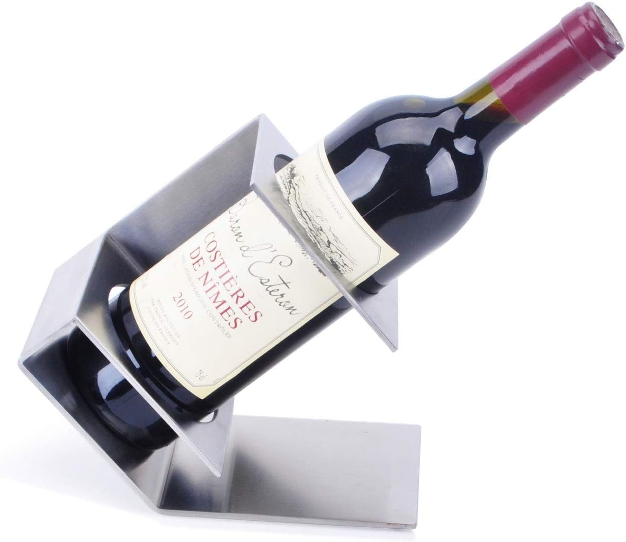 Wine Bottle Holder Bow Shape Wine Rack Stainless Steel Wine Shelf Freestanding Display Stand for Home Decoration Wine Racks Free Standing (Color : Silver)