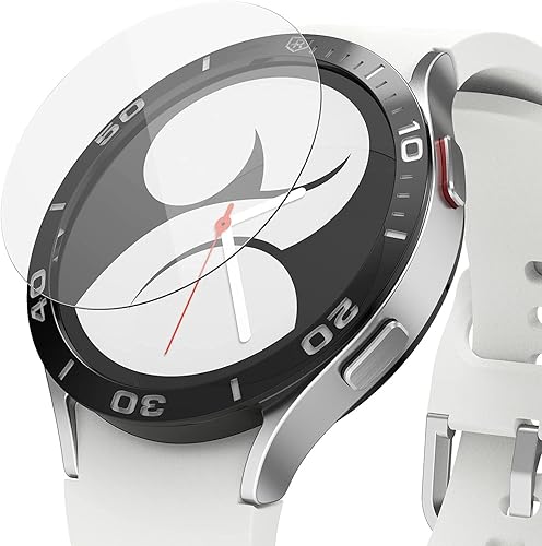 Miniatura 3 de Ringke Estilo de bisel [44-40] + vidrio templado para bisel [4 unidades] Compatible con Galaxy Watch 4 1.732 in
