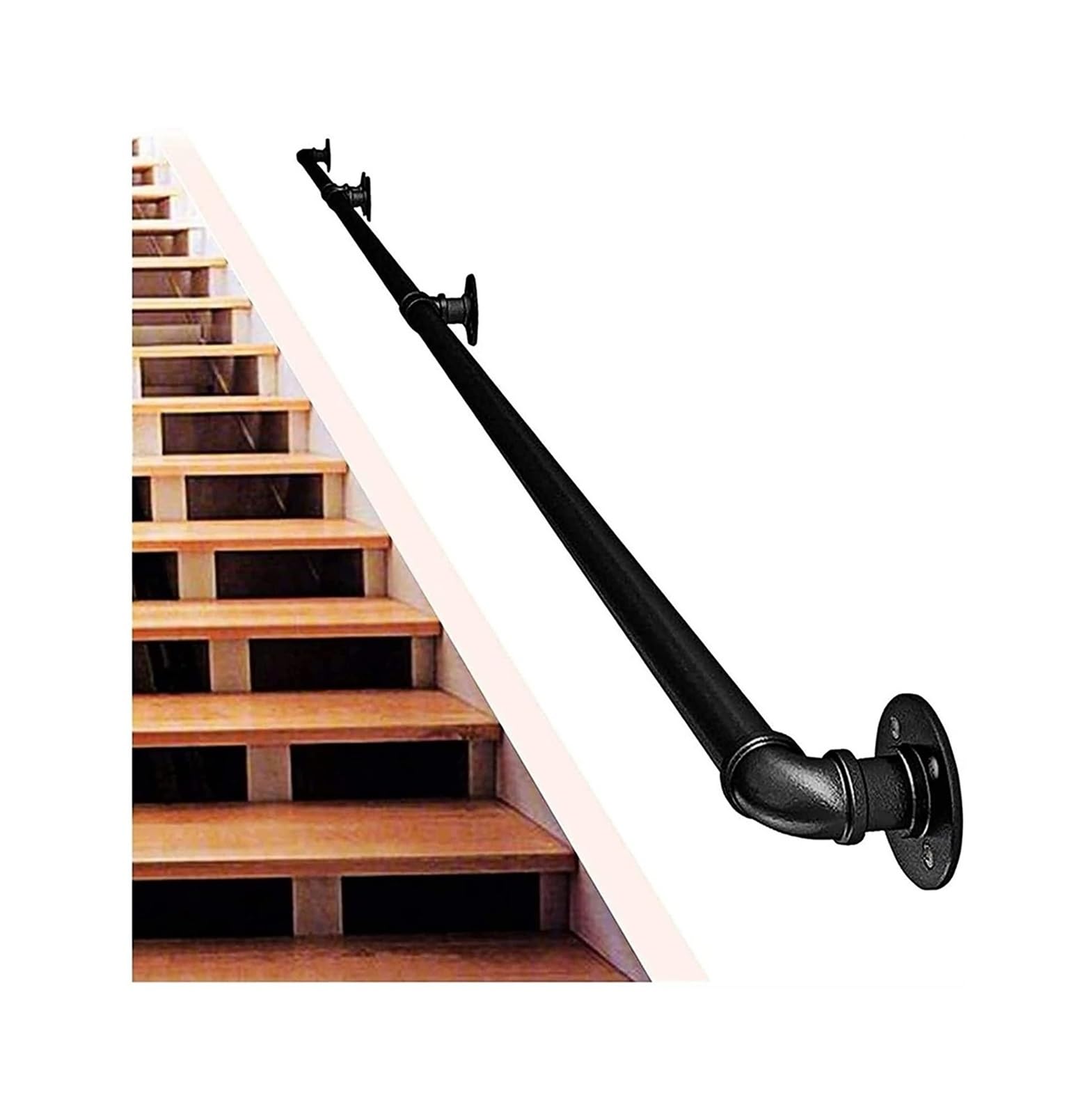 Barre d'appui murale pour escalier intérieur design loft 800cm