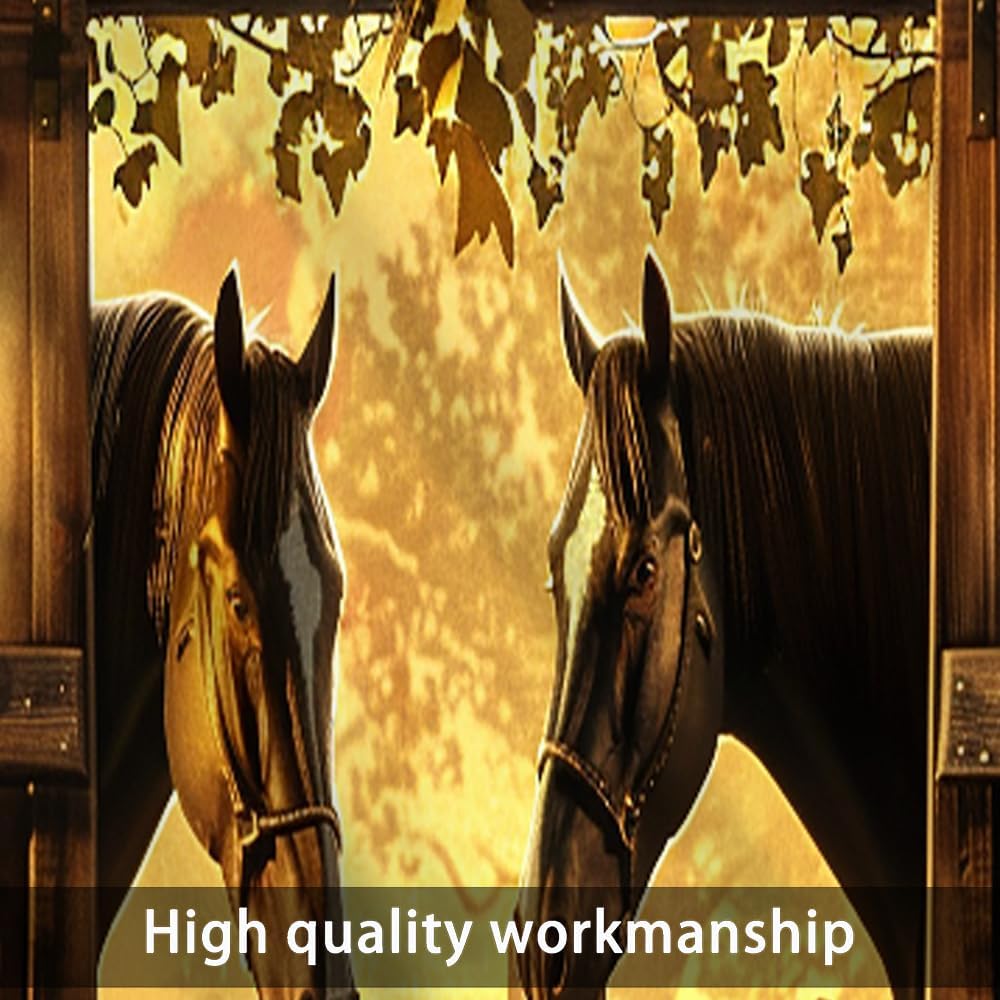 2 Panels Retro Rustic Animal Curtain Valance for Windows, Horse Cowboy Hat Cottage Rod Pocket Short Window Treatment Decor Drapes for Kitchen, Bathroom, 54" X 18"