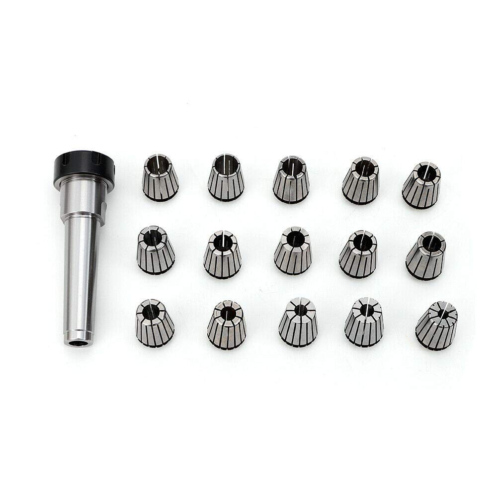 15 x zestaw tulejek zaciskowych uchwyt zaciskowy uchwyt zaciskowy z MK2 MK3 MK4 M10 M12 M16 ER25 zakres mocowania 2-16 mm (stożek: MK2)