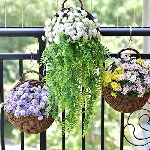 Panier de rangement tissé mural en osier de 25 cm pour décoration suspendue