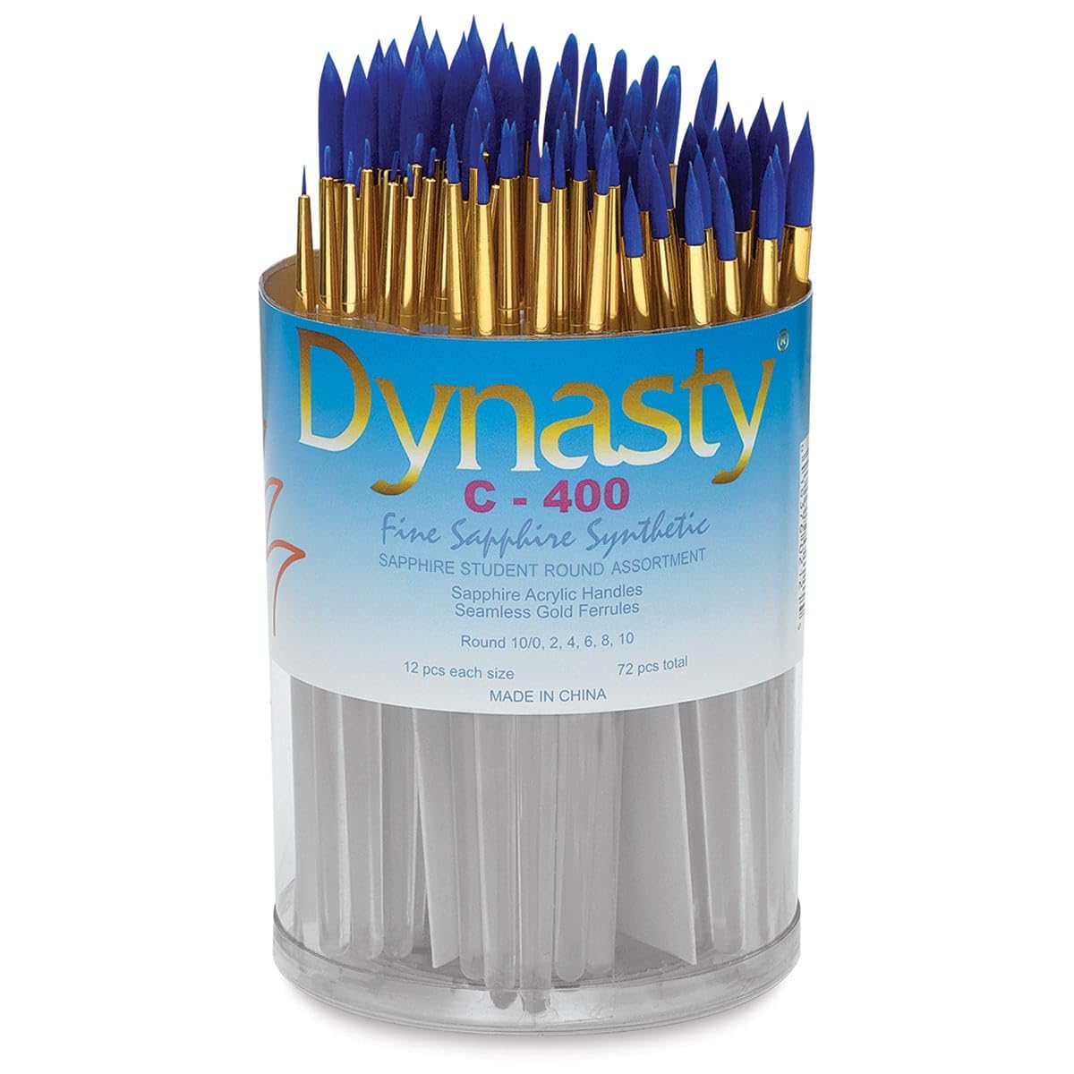 Dynasty Set di 72 pennelli sintetici in zaffiro fine – rotondo, set di 72