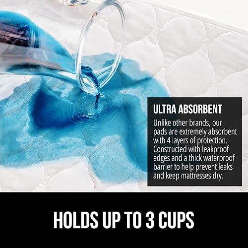 Miniatura 3 de GORILLA GRIP Almohadillas lavables, impermeables, reutilizables, de gran absorción, para incontinencia, a prueba de fugas, protector antideslizante