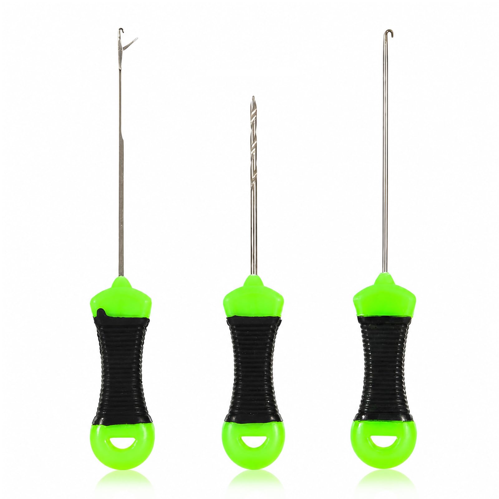 3Pcs Fishing Bait Needle Set, Professional Stainless Steel Carp Fishing Baiting Tool, Portable Splicing Needle for Rig Making, Bait Threading & Hook Mounting for Coarse & Sea Fishing