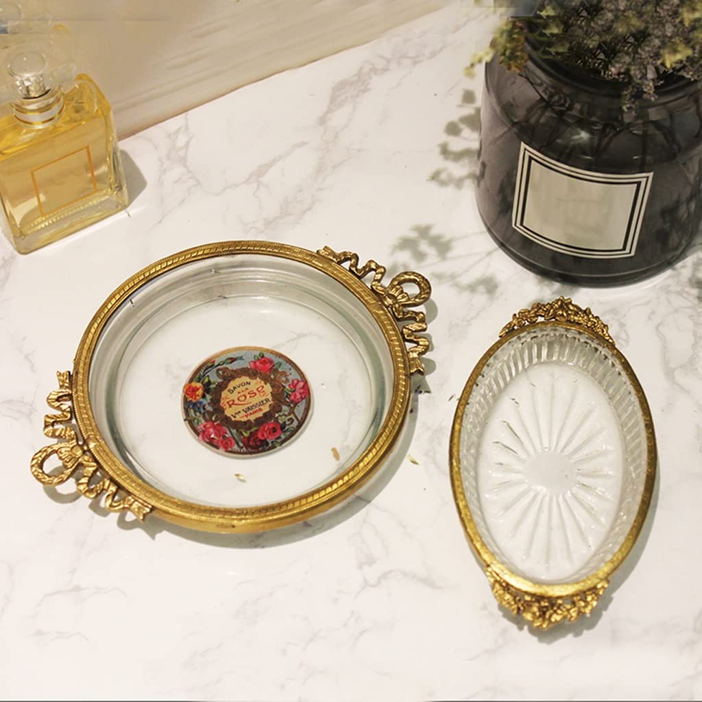 Jabonera Autodrenante De Latón Nórdico,Estilo Retro,Creativa,para Interiores,para Lavabo,Baño,Cocina,Caja De Almacenamiento De Joyas,Escurridor De Jabón(A)