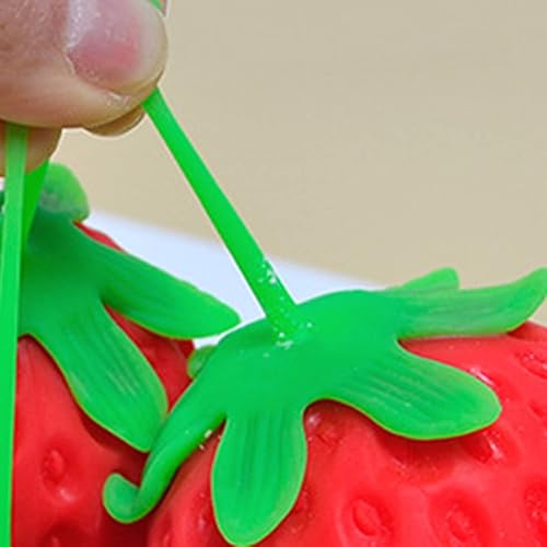 Miniatura 7 de Gaweb Juguete de fresa para niños, goma TPR fresa para aliviar el estrés, aliviar la ansiedad y reducir la angustia, juguete de fresa, tamaño único
