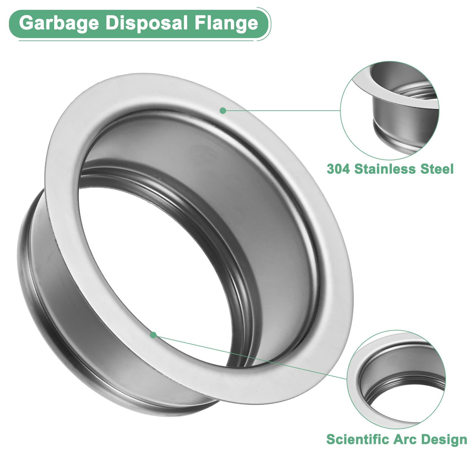 M METERXITY 1-Pack Garbage Disposal Sink Flange, Kitchen Sink Replacement Accessories, Garbage Disposal Parts - Image 2