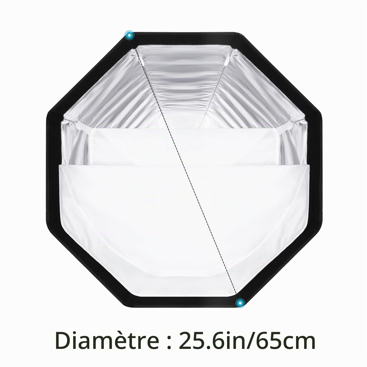 NEEWER Boîte à lumière octogonale de 65 cm avec Fermeture Rapide, Support de Type S, Sac de Transport, Compatible avec NEEWER TT560 NW561 NW600 NW620 NW700 NW-670 750II et Q3 AD200Pro Flash