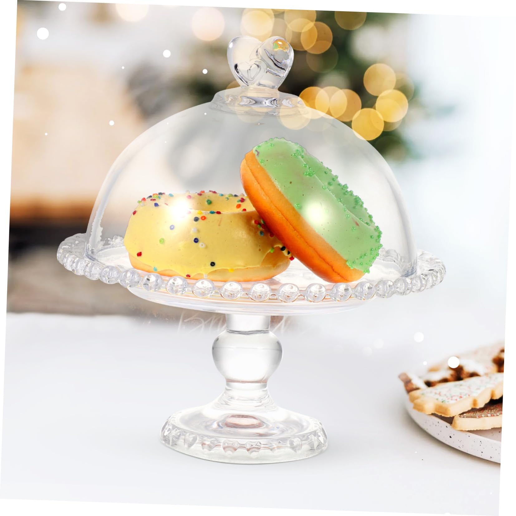 Kuchenkuppel aus Glas, 1 Satz, Transparente Dessertabdeckung mit Griff