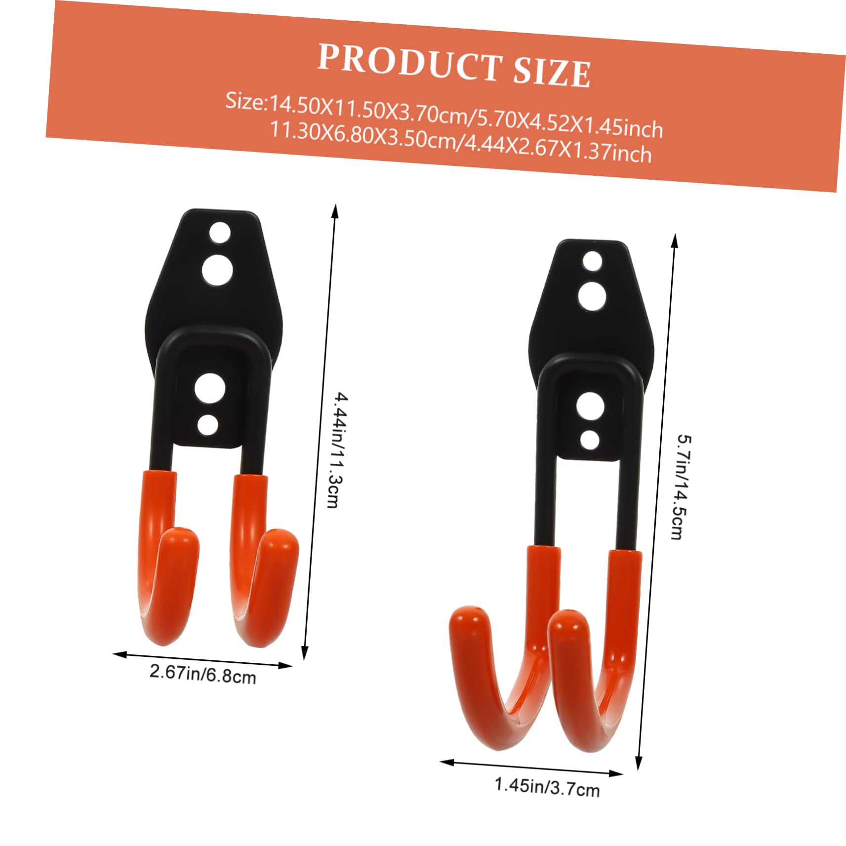 NULYLU 4pcs Heavy Duty Garage Hooks Ladder Hook Tool Organizer for Wall Storage for Garden Tools Shovels Mops Easy Installation Durable Design