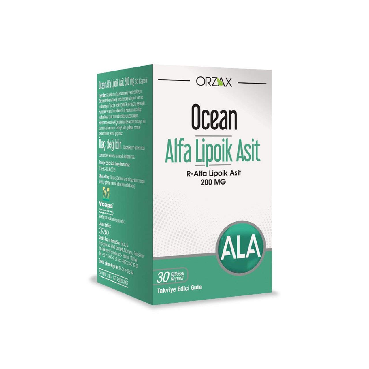 Ocean Orzax Alfa Lipoik Asit 200 Mg 30 Kapsül 74252
