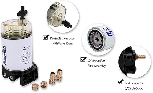 Miniatura 5 de Filtro de combustible, kit de filtro de combustible para barco, filtro de separación de agua de combustible marino, filtro de 10 micrones, S3213,