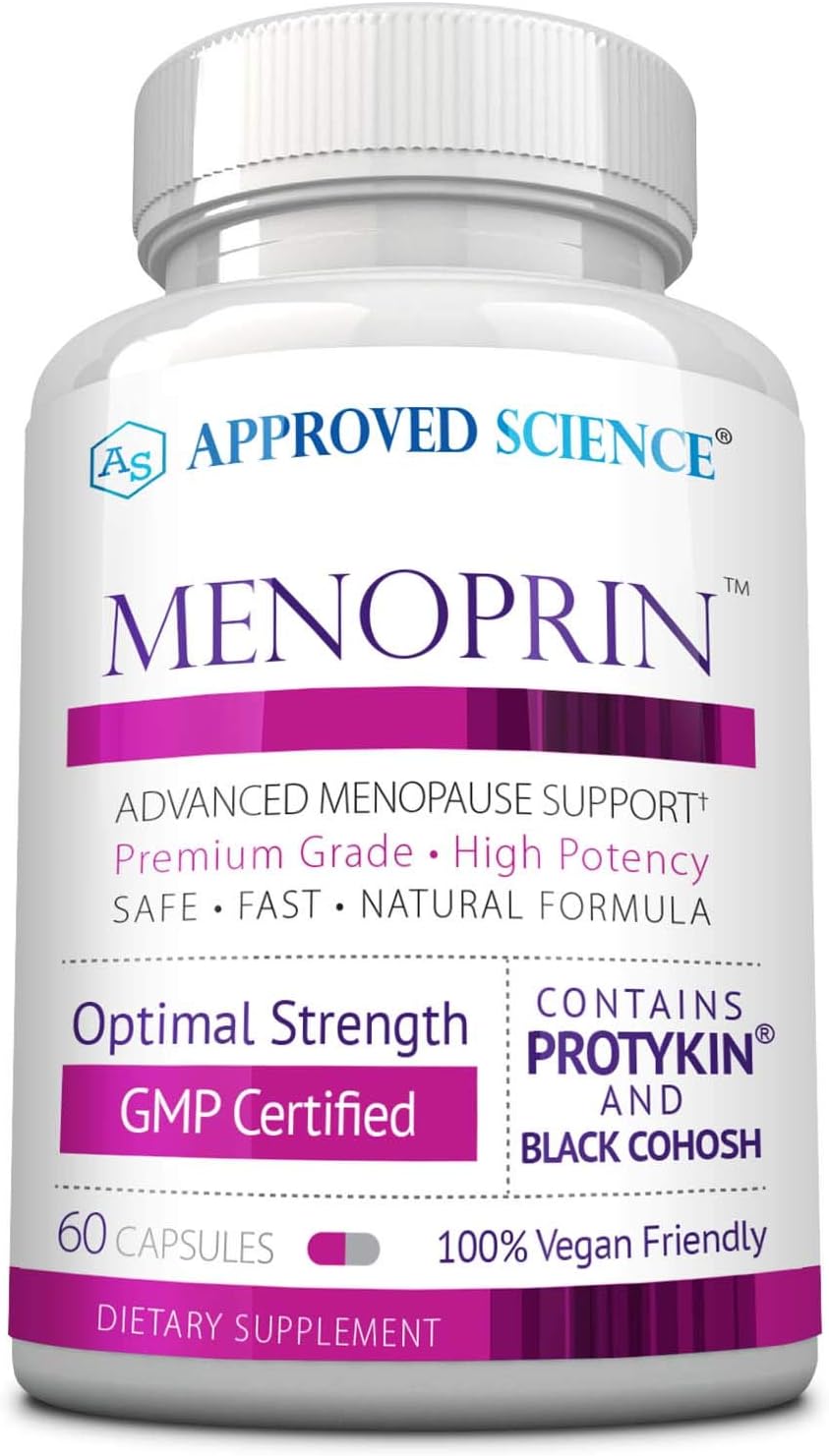 Menoprin - Menopause Support - Protykin, Black Cohosh - 60 Capsules - 1 Bottle Menoprin Day - Vegan