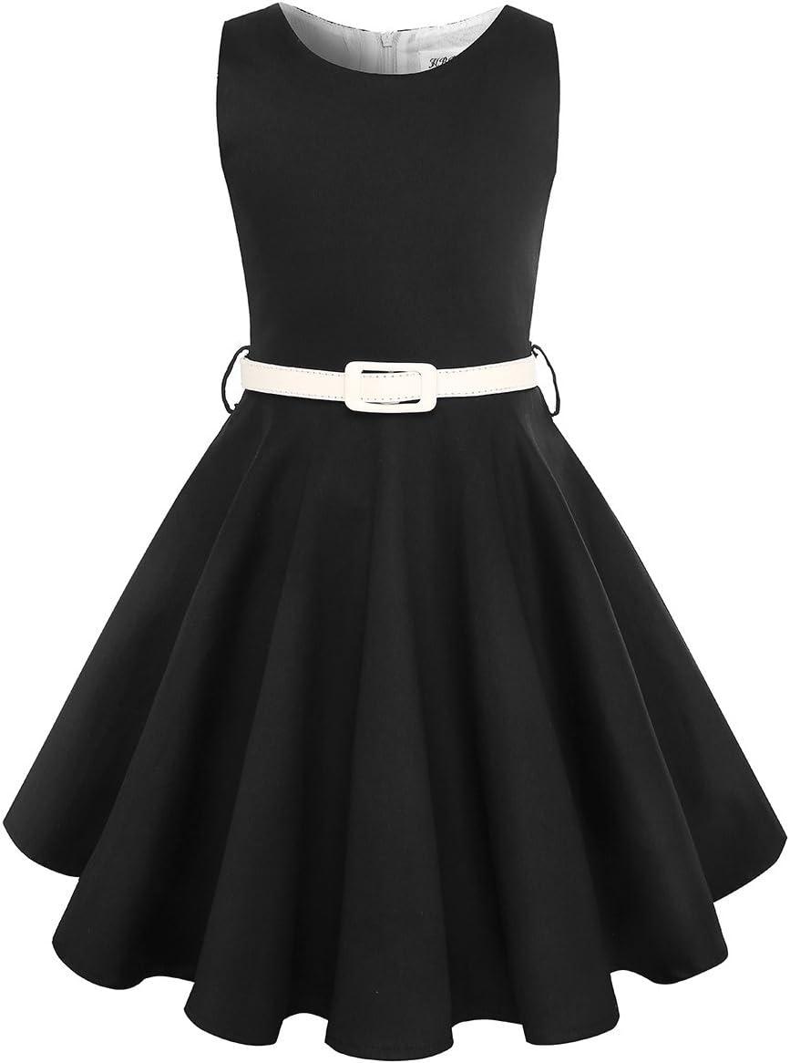HB HBB MAGIC Girls Vintage Dress 50s Retro Twirling Special Occasion Dresses Size 6-14 Sleeveless Kids Dress - Image 4