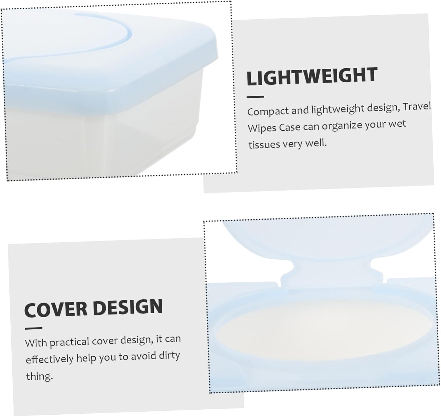 Baby Wipes Dispenser 3-Piece Reusable Wipe Holder Portable PP for Diaper Bag Modern Style for Travel and Home Use Color