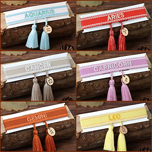 Newind Woven Friendship Wrap Bracelets Knitted Word Constellation Braided Bracelets Adjustable Couple Bracelets For Women Girls Gift… (Gemini) #TOP4