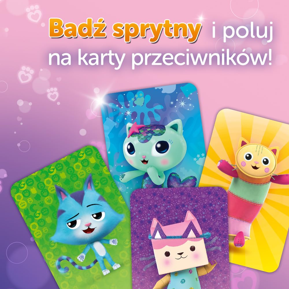 Trefl - Boom Boom, Gabby's Dollhouse - Dynamiczna Gra Rodzinna, Szalona Rozgrywka z Dzwonkiem, Zabawa Dla Całej Rodziny, Gra Karciana z Bohaterami Bajki Koci Domek Gabi, dla Dzieci od 6 lat
