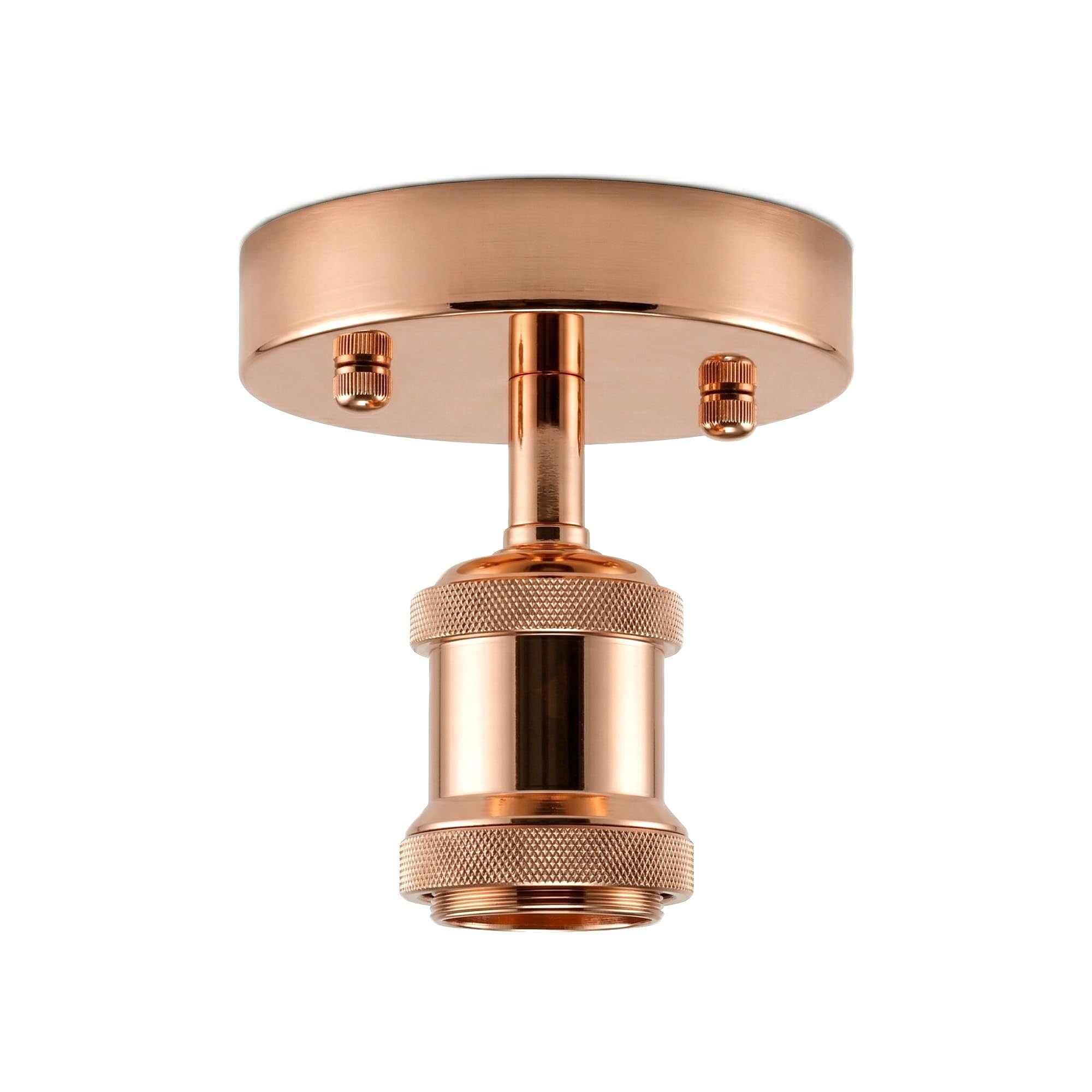 DC VOLTAGE Vintage Semi Flush Mount Ceiling Light Rose Gold E27 Lamp Holder