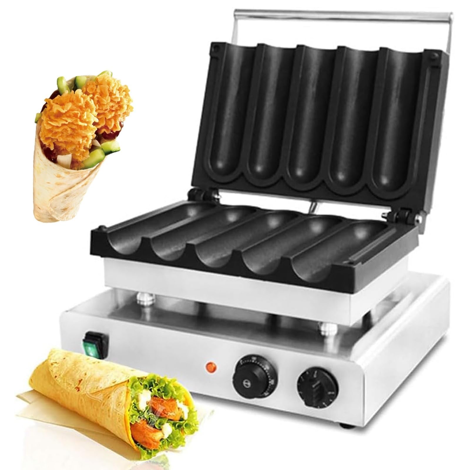 Macchina elettrica commerciale per rotolo di uova con timer e controllo della temperatura, ideale per ristoranti, snack e preparazione della colazione