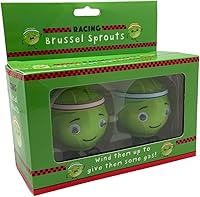 Diabolical Gifts Racing Brussel Sprouts Wind-Up Toys - Green Funny Christmas Party Game 14x15x6cm