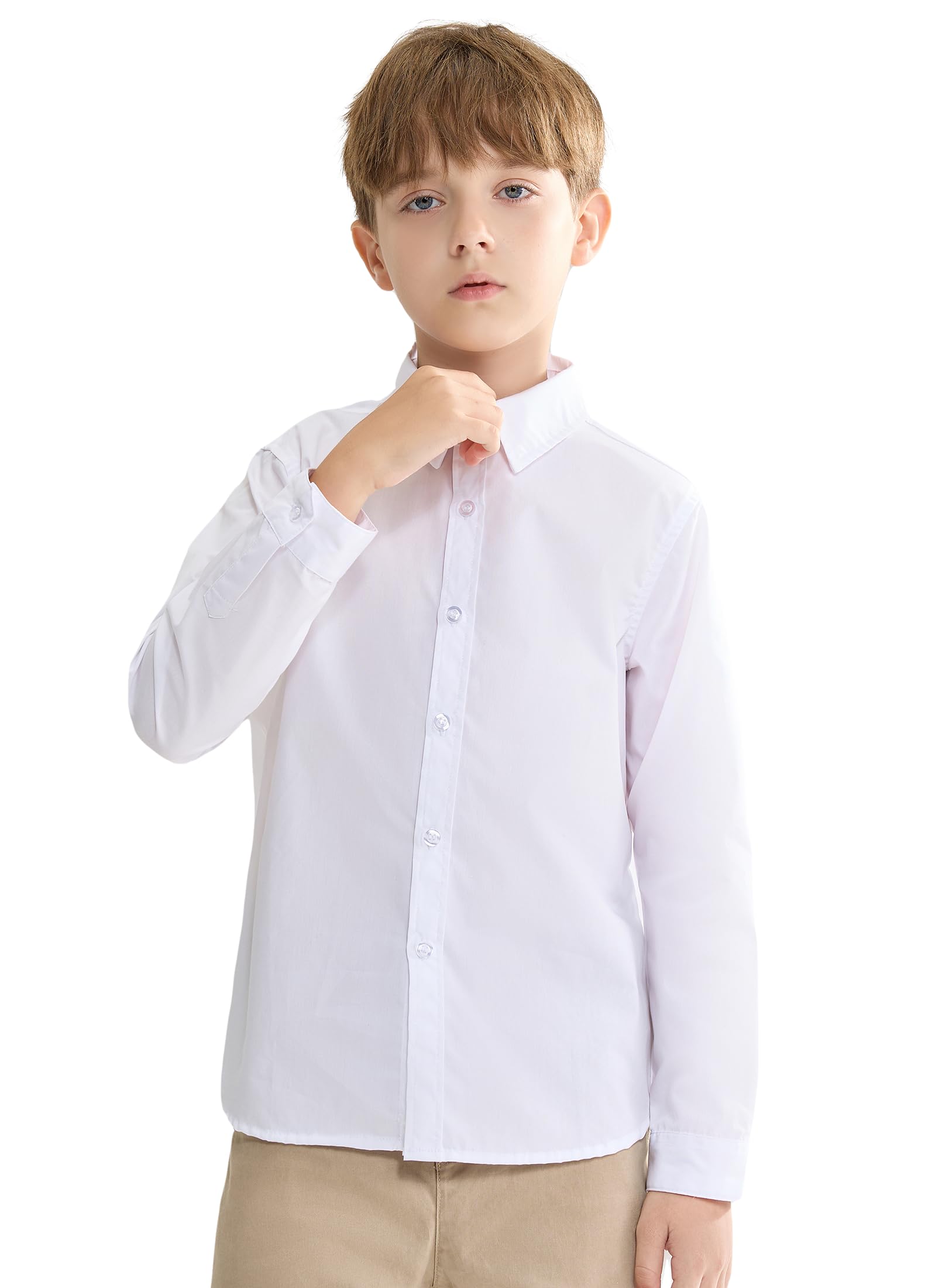 SOLOCOTE Blusa de niñas con Volantes, Mangas largas, Botones, Estilo Princesa, de algodón Suave y Suelta, Ideal para Primavera y Verano