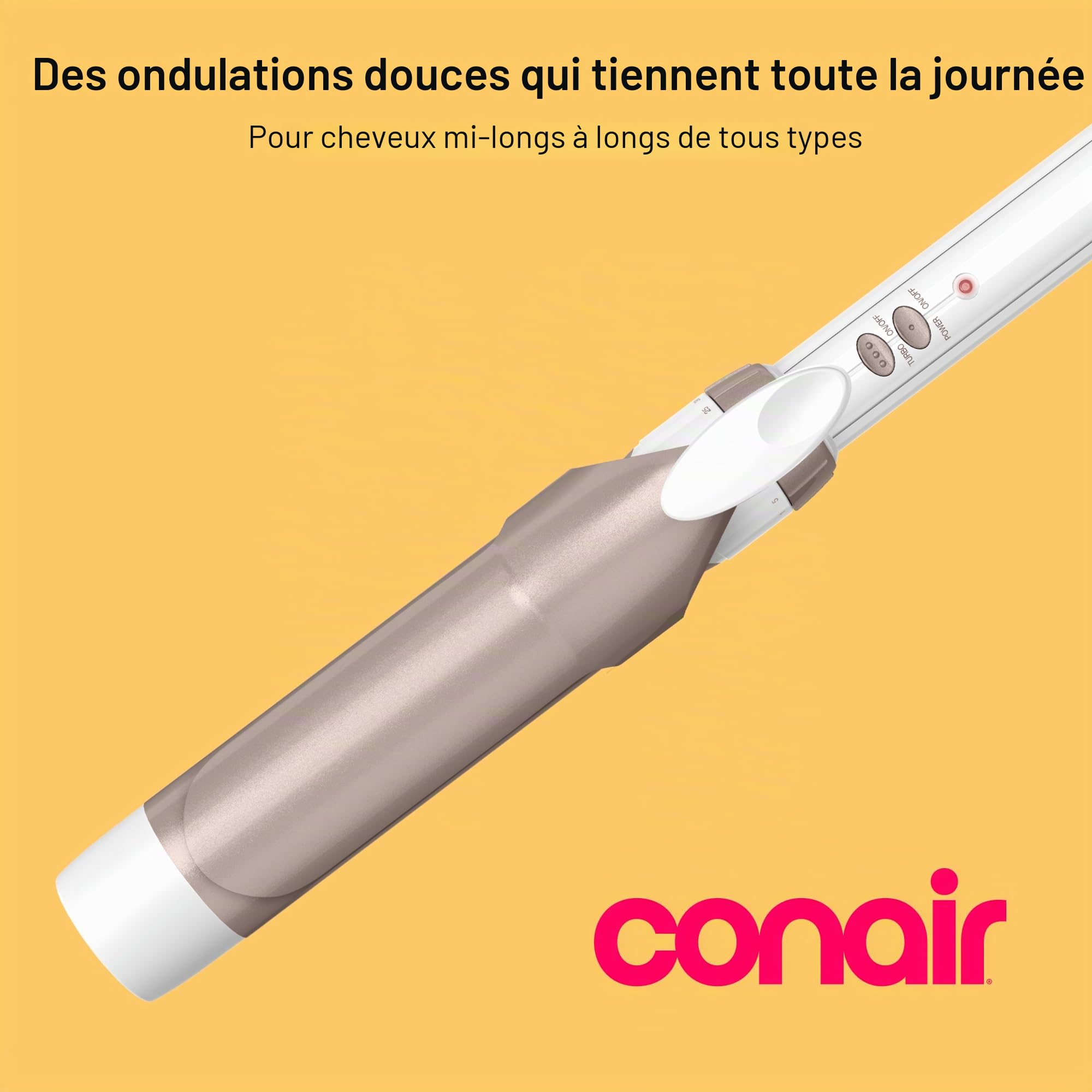 Conair Double Ceramic Curling Iron; 1 1/2-inch Curling Iron; White/Rose Gold