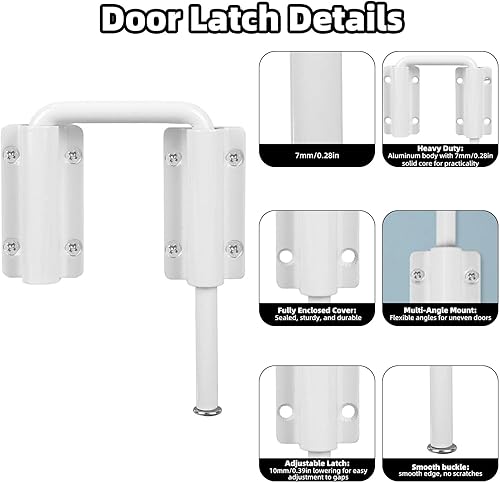 Miniatura 4 de Kit de pestillo de bloqueo de bucle de puerta corredera de patio en forma de U, cierre de seguridad de aleación de aluminio de 90180 grados para