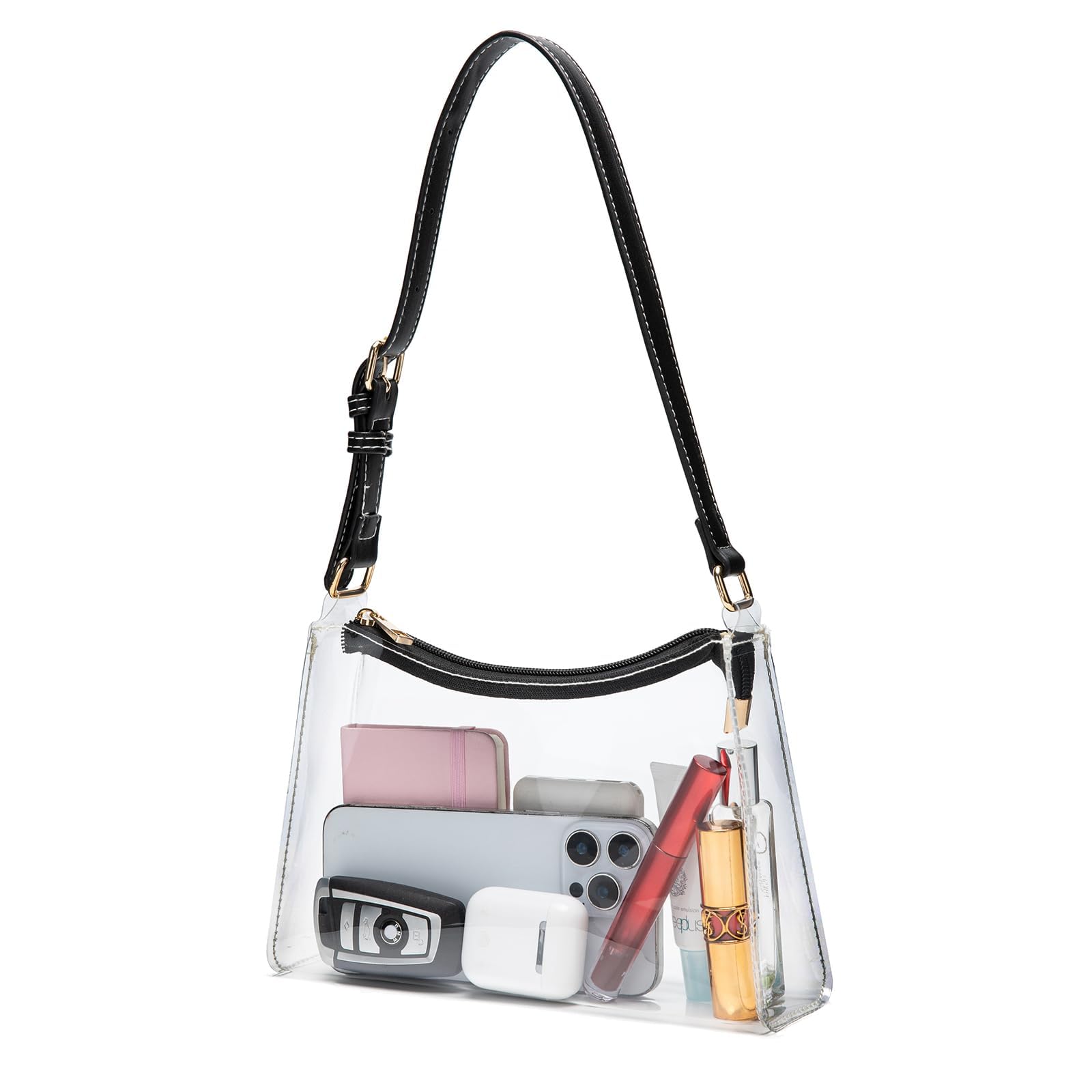 Wuflyover Clear Bag for Stadium Events, Clear Purse Shoulder Bag for Women