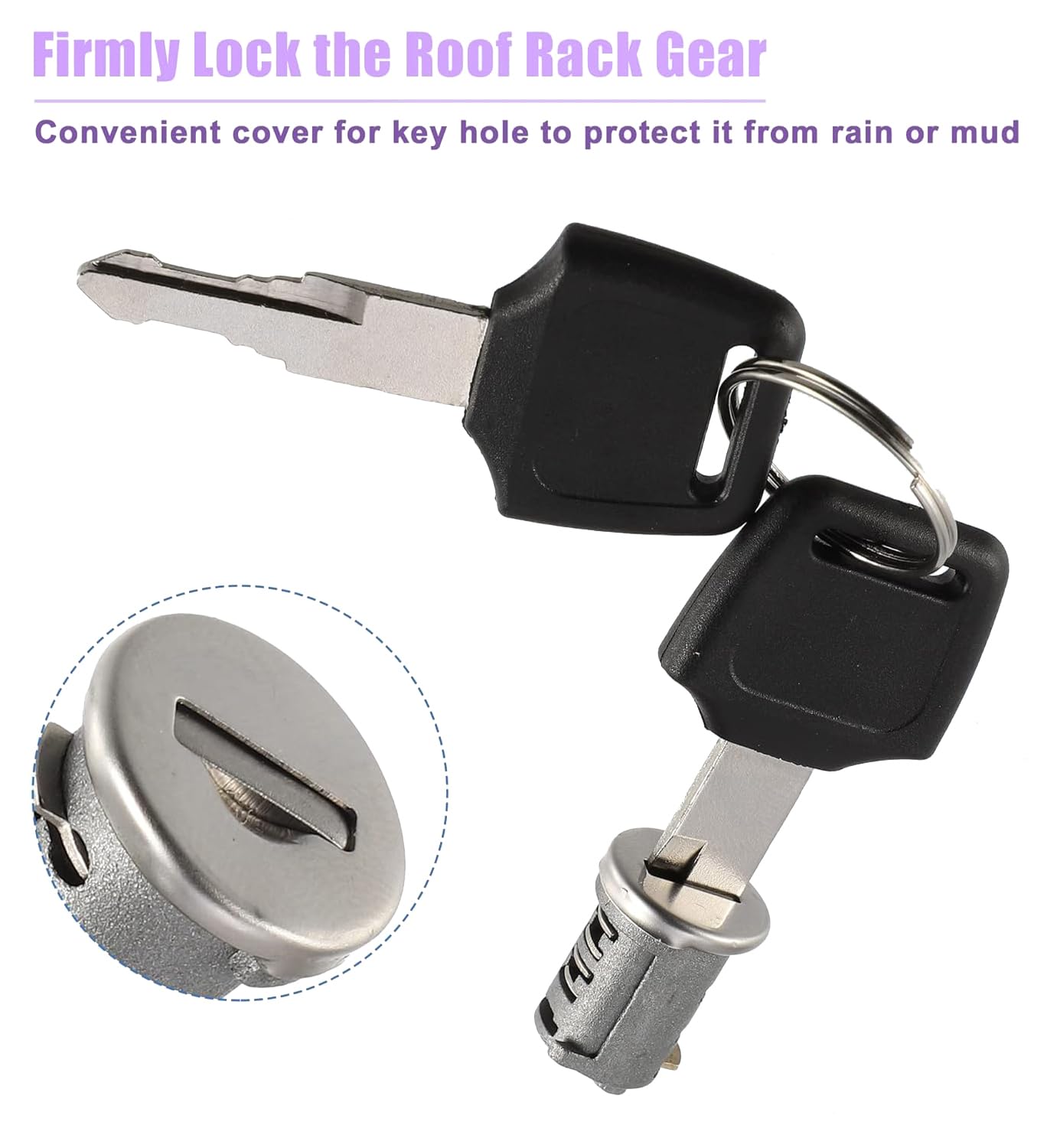 4 Pack Car Roof Rack Lock Cylinder Core Replacement Kit with 2 Lock Keys & 1 Control Key for Yakima Car Rack System,for Lockable Metal Cylinders for Bike, Kayak, Canoe, Ski