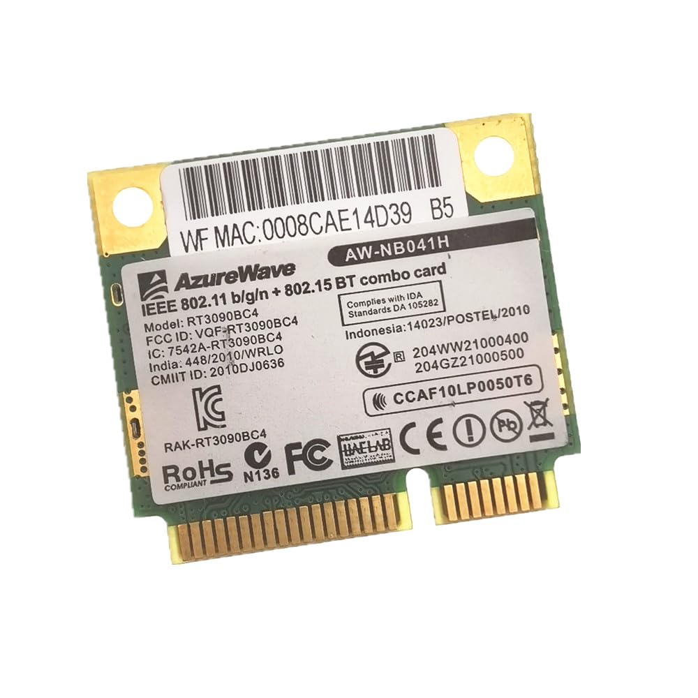 AzureWave AW-NB041H RT3090BC4 Half Mini PCI-e WLAN 300Mbps + Bluetooth 3.0 Wireless Card