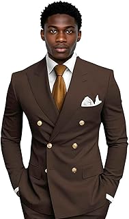 Mens Suit for Wedding 2 Piece Slim Fit Double Breasted Suits Men Tuxedo for