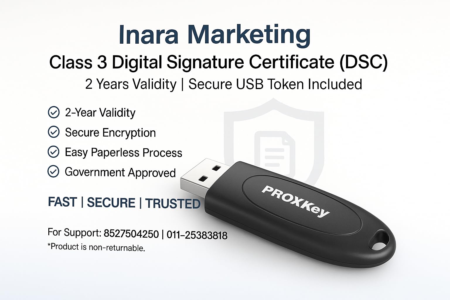 Inara Marketing Class 3 Digital Signature Certificate (DSC), 2 Years Validity with USB token (SpeedSign Class 3 2-Year Validity, Proxkey Watchdata)-image-38