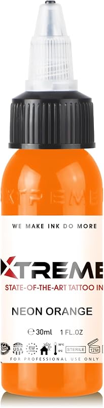 Tinta para tatuagem XTREME Neon Orange, à base de água e sem acrílico, 30 mL