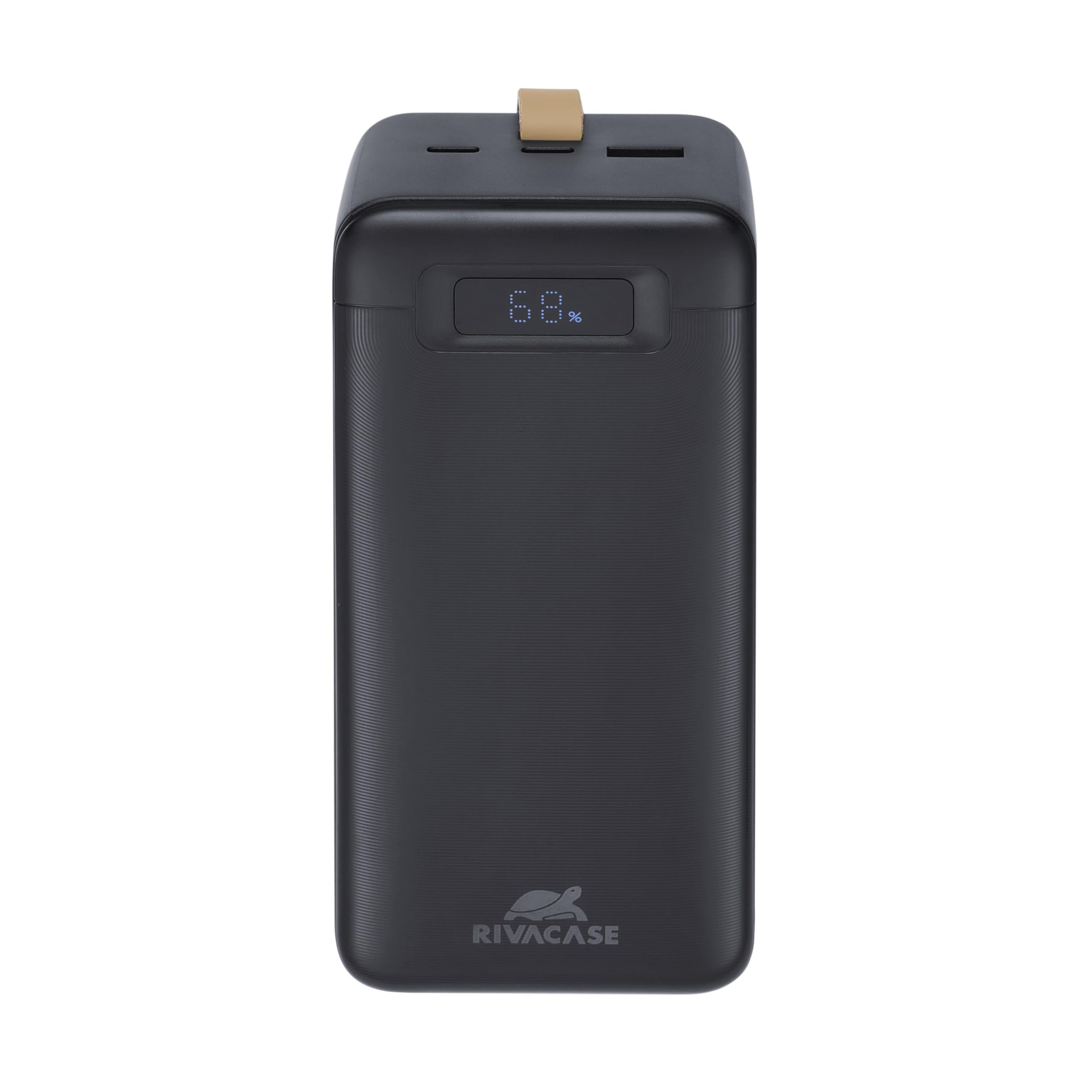 RIVACASE Batterie externe VA1084 40 000 mAh, QC/PD 65 W, compatible avec les ordinateurs portables, chargeur portable avec écran LCD, 2 entrées et 3 sorties, parfait pour MacBook, iPhone, Dell, HP,