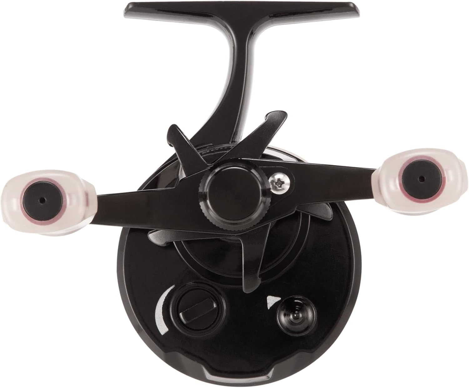 13 Fishing - Descent Aluminum - Inline Ice Fishing Reel - 2.7:1 Gear Ratio - Left Hand Retrieve (Aluminum Spool Gen 2 Design) - D2AL-2.7-RH, Black/Red