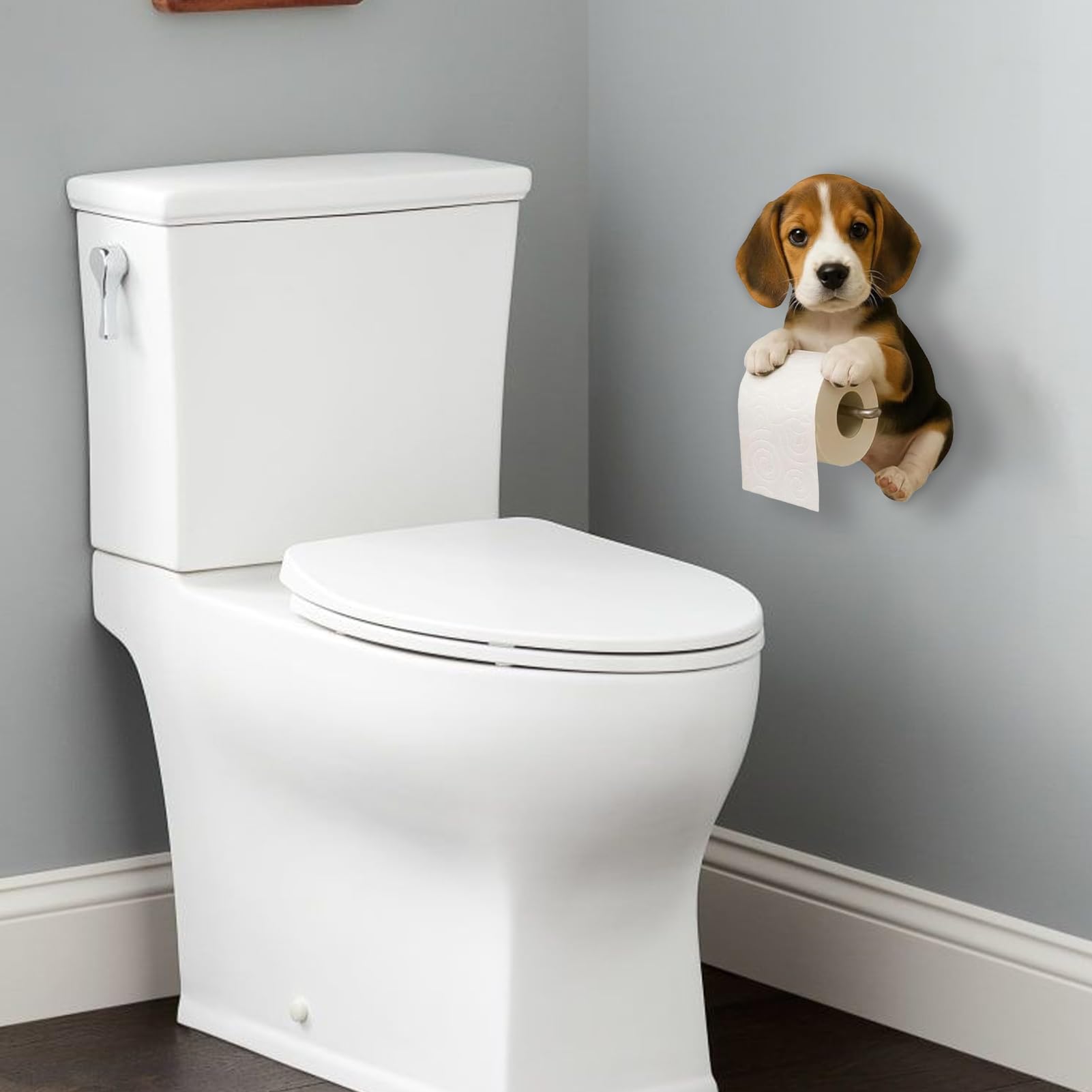 Portarrollos De Papel con Perro Estante De Pared Almacenamiento Y
