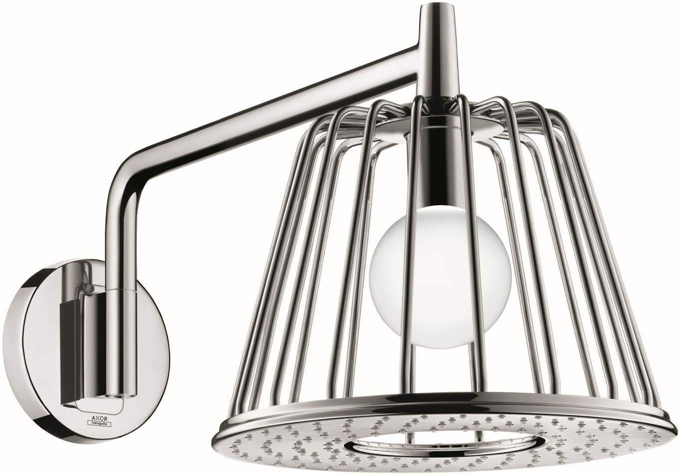 hansgrohe LampShower/Nendo 11-inch Showerhead Upgrade Avantgarde 1-Spray Rain with QuickClean in Chrome, 26031001