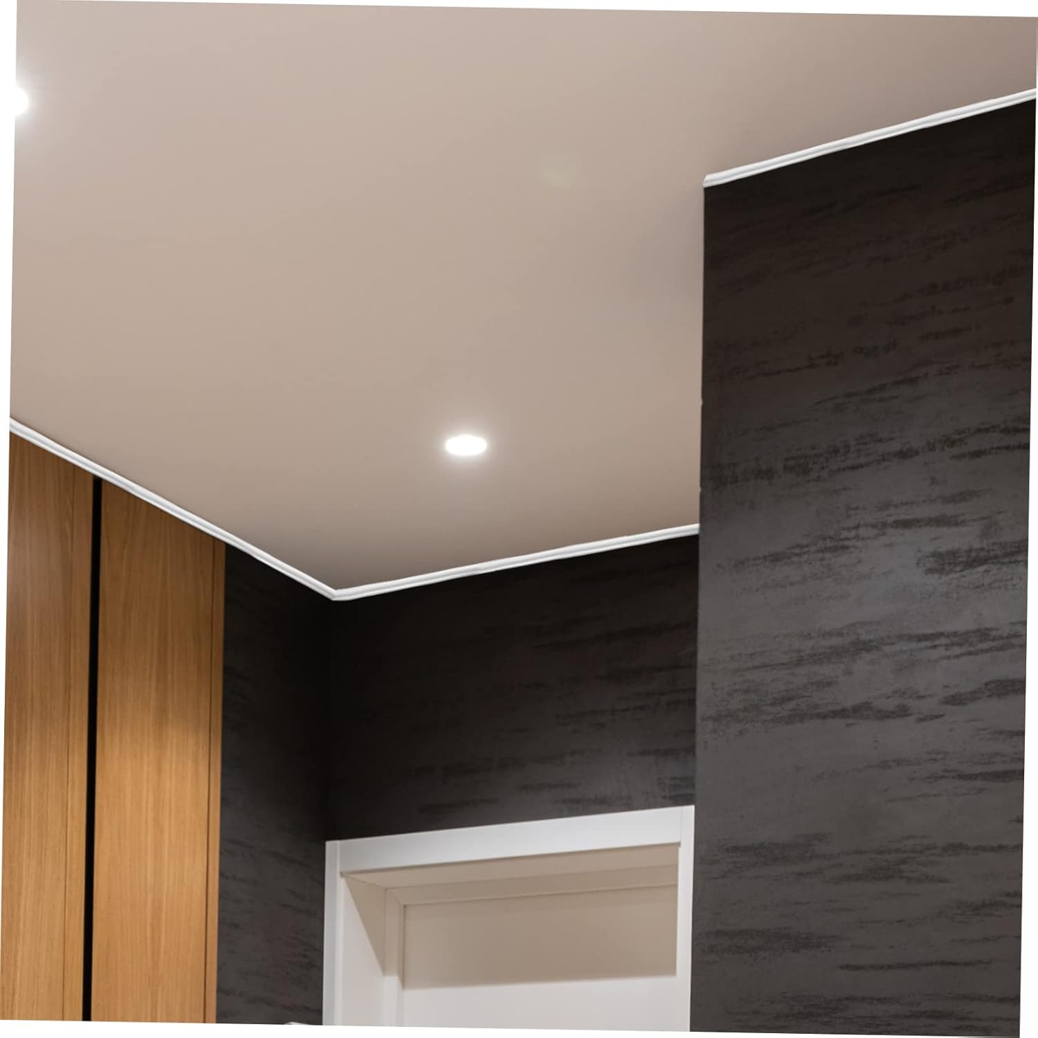 DOITOOL Self-Adhesive Wall Corner Trim Flexible Molding Caulk Strip for Easy Installation Silver Decorative Edge Trim for Home and Wall Protection