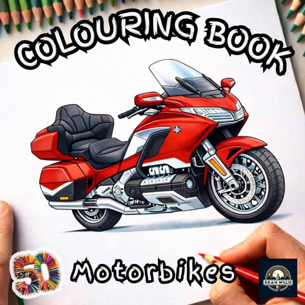 Motorbike Colouring Book: 50 Awesome Bikes to Colour: Classic, Modern, and Custom Motorcycles