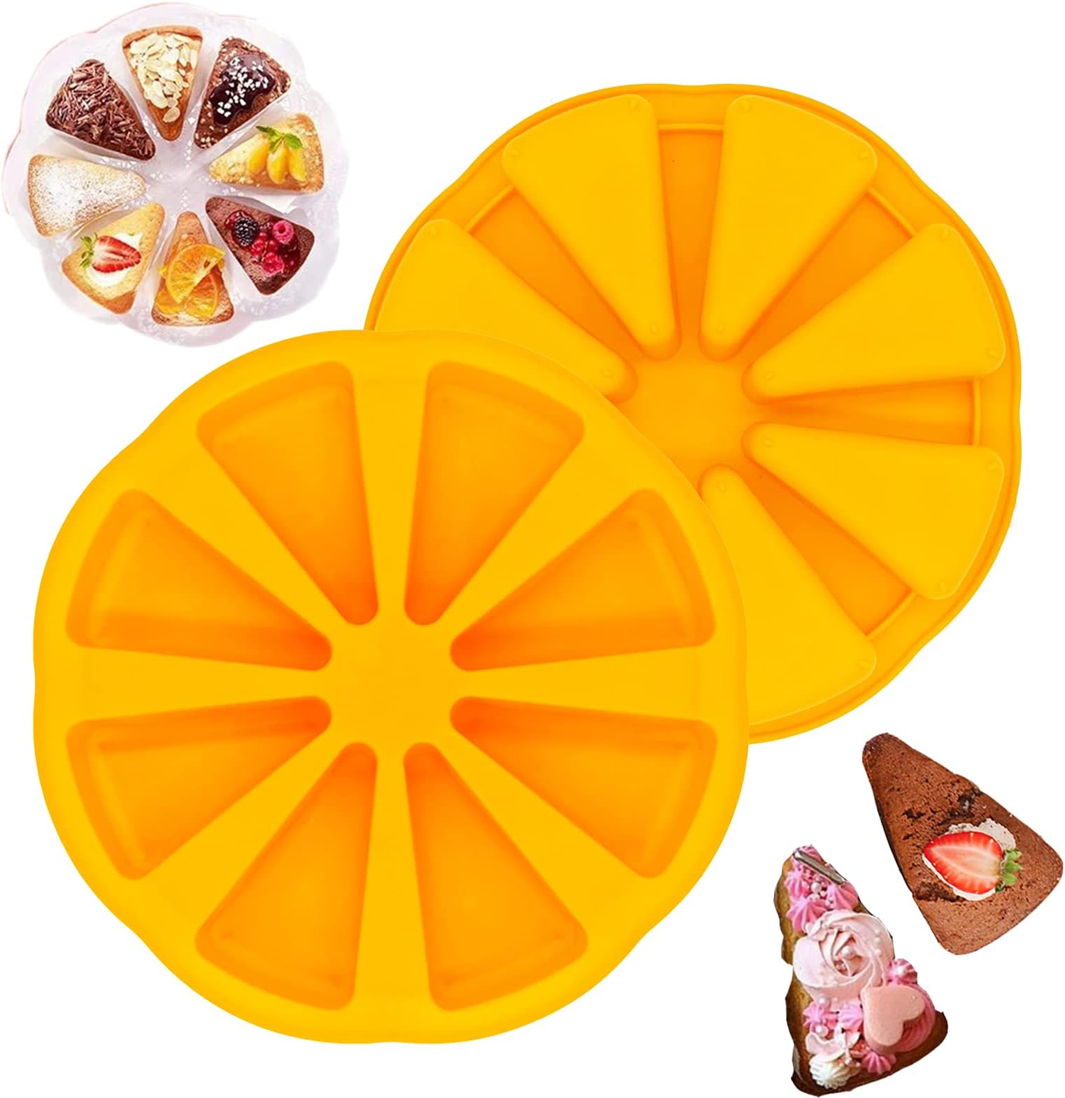 Produktbild von REECAGO Silikon Backform 15cm Rund - 2 Stück Kuchenformen Hitzebeständig Bis 200°C