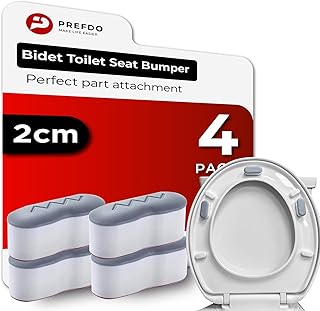 Bidet Toilet Seat Bumpers, Prefdo 4 PCS Strong Adhesive Toilet Seat Attachment Pads, Universal Seat Bumper for Bidet Fitting