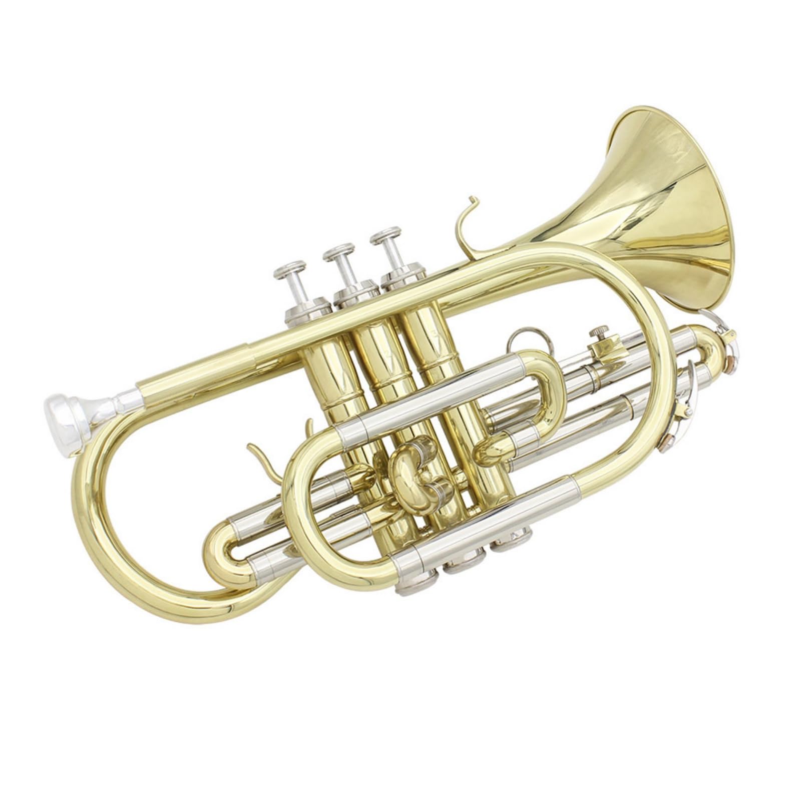 Baoblaze Bb Profesional de Viento de Latón Instrumento de Pistones Confiables Resonancia Estable Cepillos de Limpieza Guantes Incluidos Adecuada para Estudiantes Desfiles Actuaciones al Aire Libre