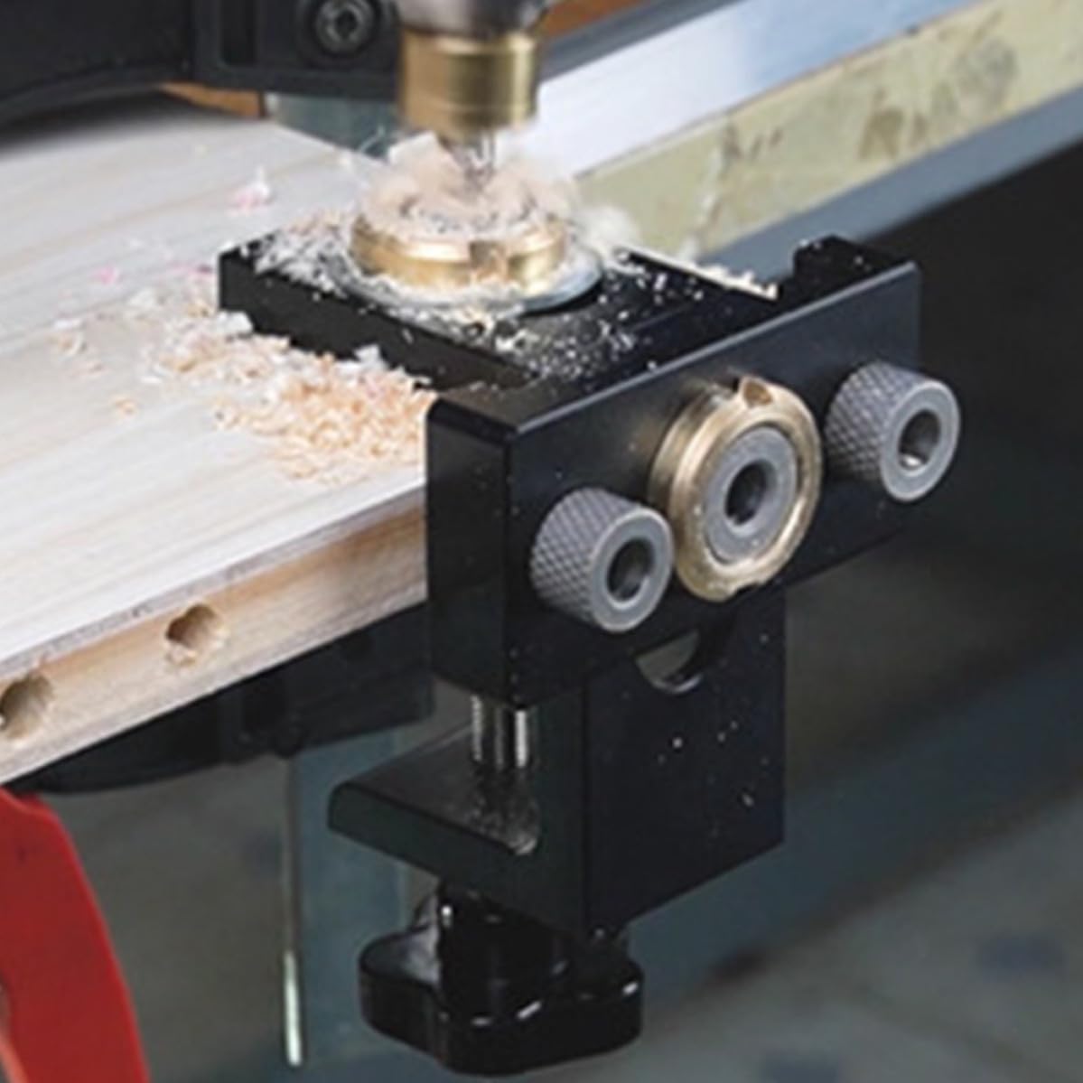 Localizador de Perforación para Carpintería, Localizador de Agujeros para Carpintería, Aleación de Aluminio y Madera, Negro, Herramienta de Dibujo Lineal, para Varios estilos