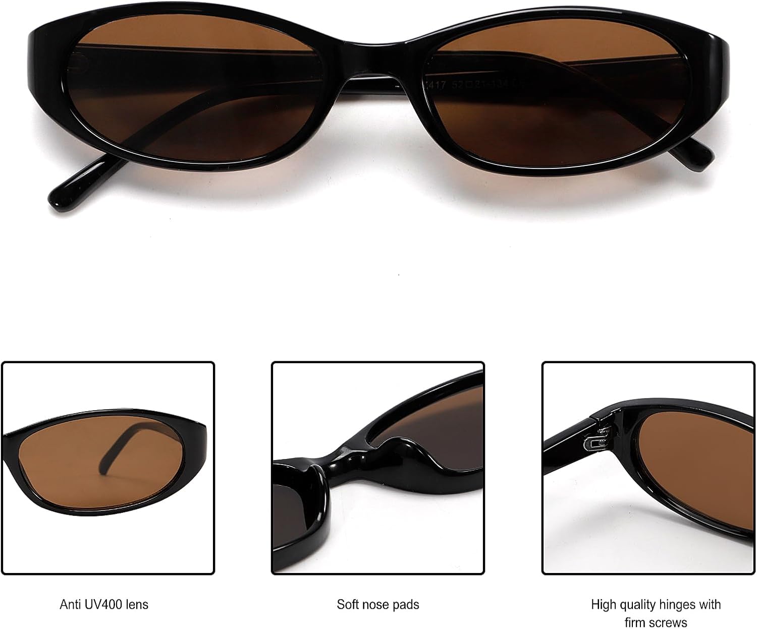 Retro Oval Sunglasses for Women 2026 90s Small Chic Cat Eye Sun Glasses Sunnies Lightweight Shades - Image 5