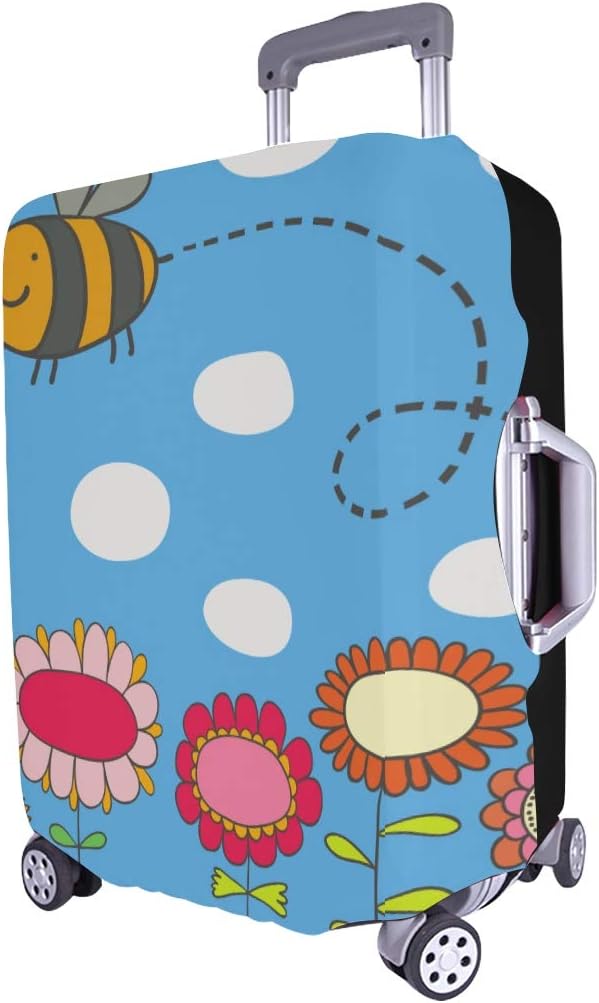 Buzzing Bee Colorful Summer Floral Flower Blue Sky Pattern